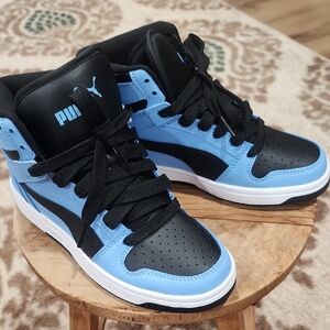 Puma Black and Light Blue Sneakers
